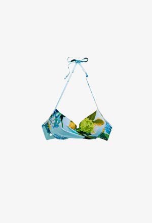Next, PADDED WIRED PLUNGE - Bikini-Top - aqua blue floral