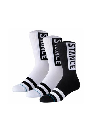 Stance STANCE STANCE UNISEX SOCKEN, 3ER PACK - OG CREW, LOGO, CREW SOCKEN MIT STREIFEN OG CREW - Calcetines - schwarz weiß