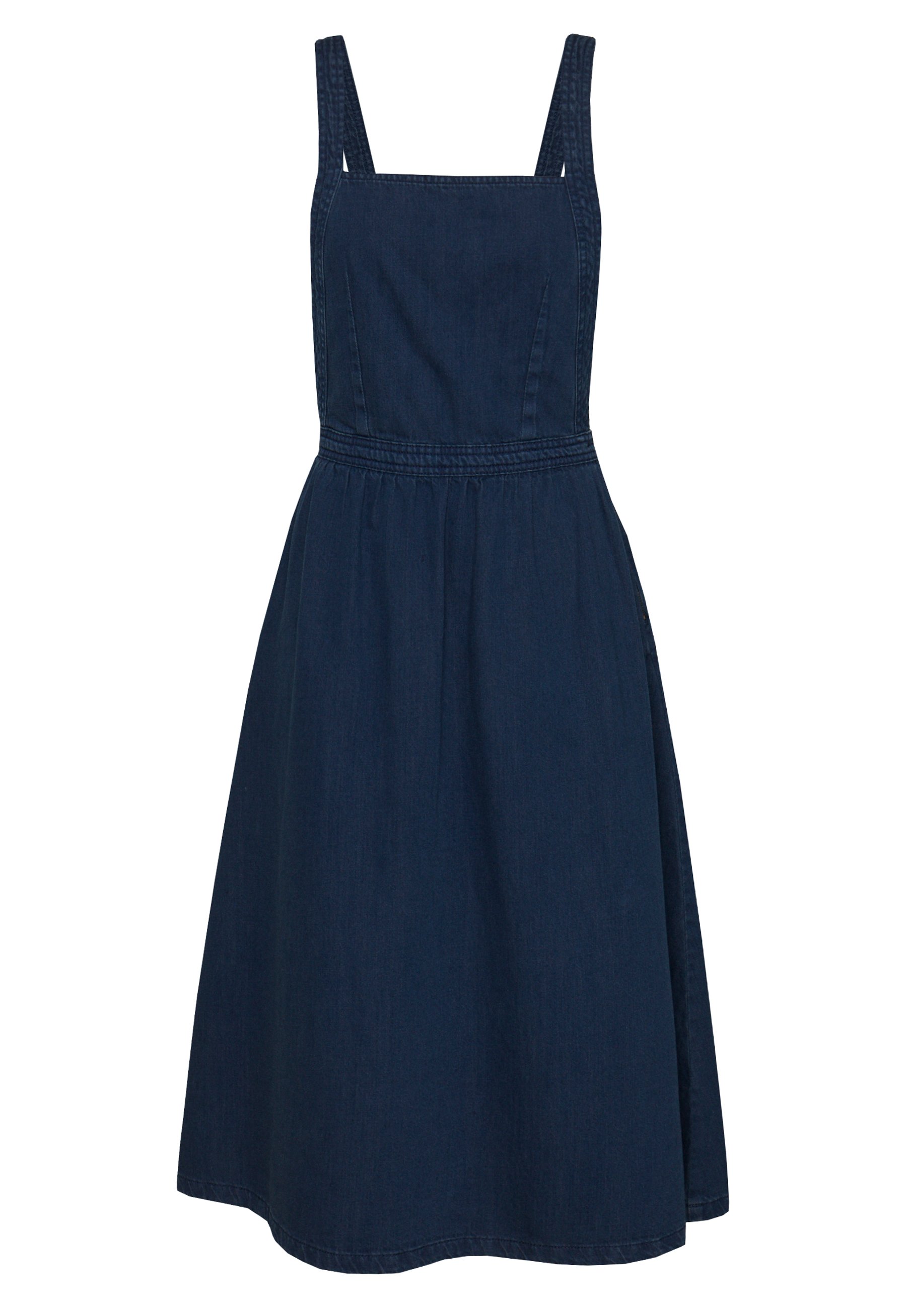 monki denim pinafore dress