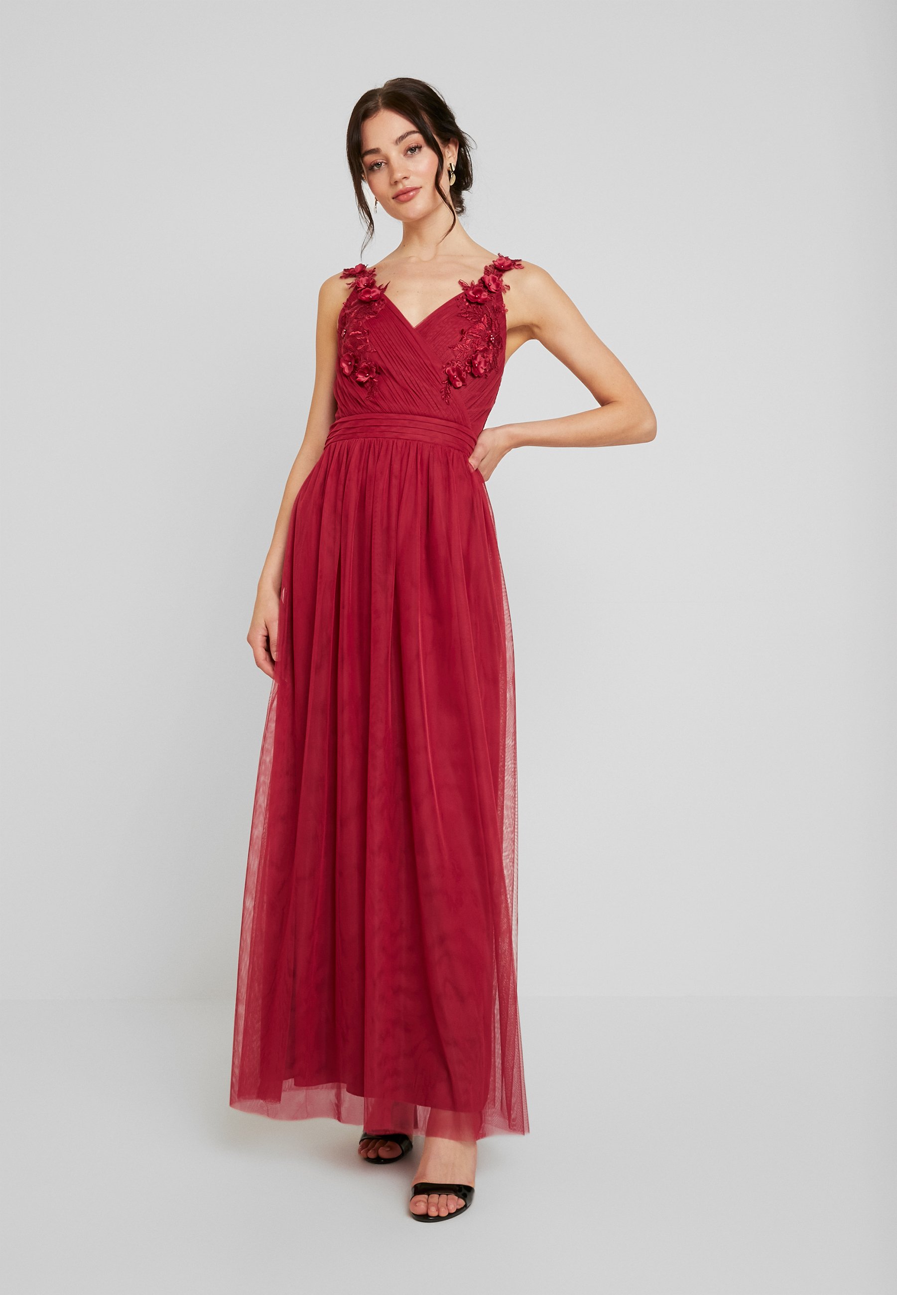 little mistress rosette maxi dress