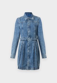 PLEATED DRESS - Teksakleit - mid blue