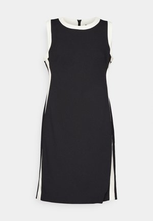 DKNY CONTRAST NECK AND SIDES - Vabalt langev kleit - black/eggshell