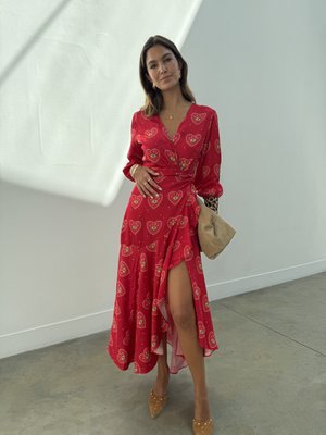 HAZEL WRAP DRESS - Maxikjole - red