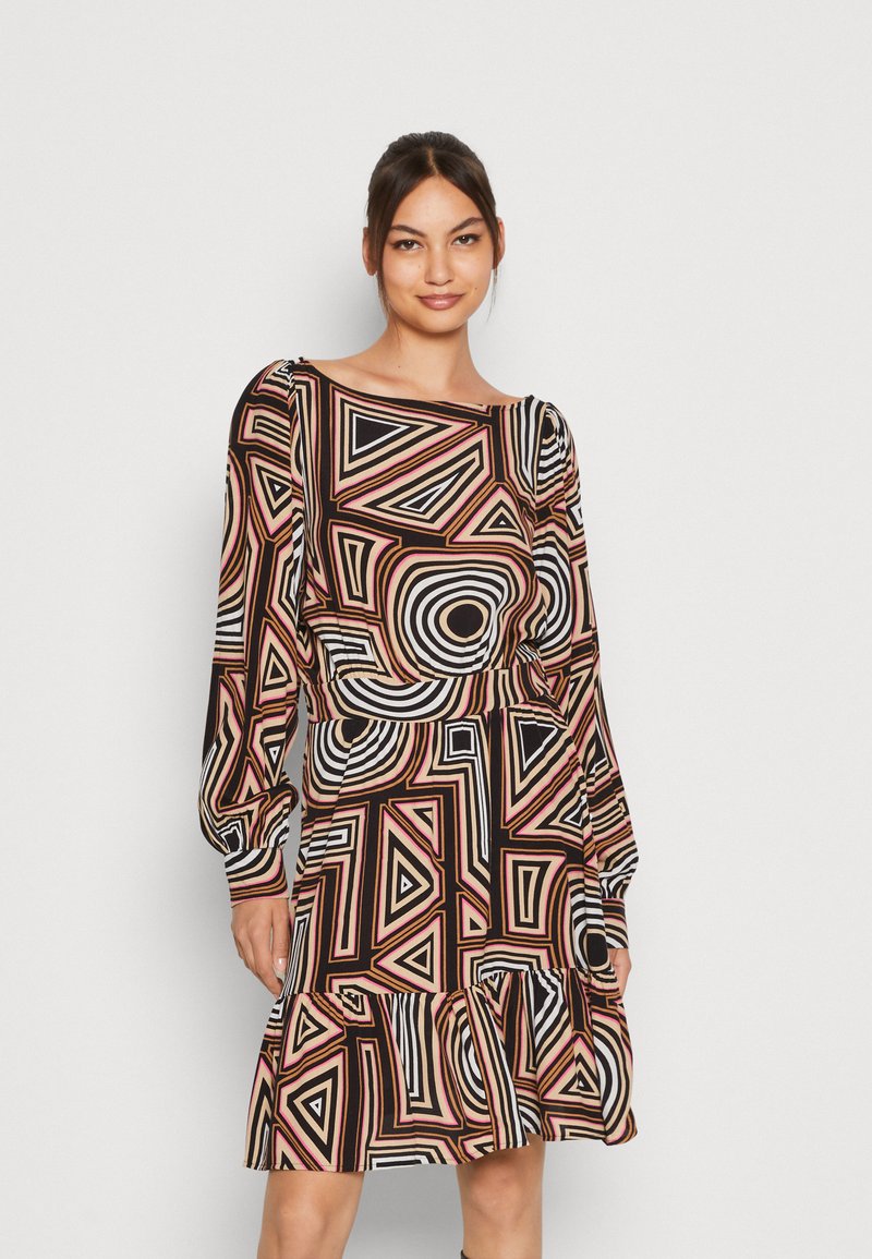 ONLY ONLMENDES BOATNECK DRESS - Φόρεμα ημέρας - black/ivy stoke