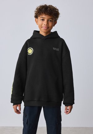 Baker by Ted Baker, SMILEY WORLD GRAPHIC - Felpa con cappuccio - black/yellow