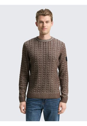 Strickpullover - brown offwhite plated