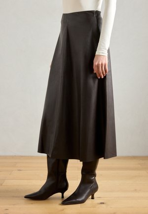 SKIRT LEONA - Veckad kjol - dark brown