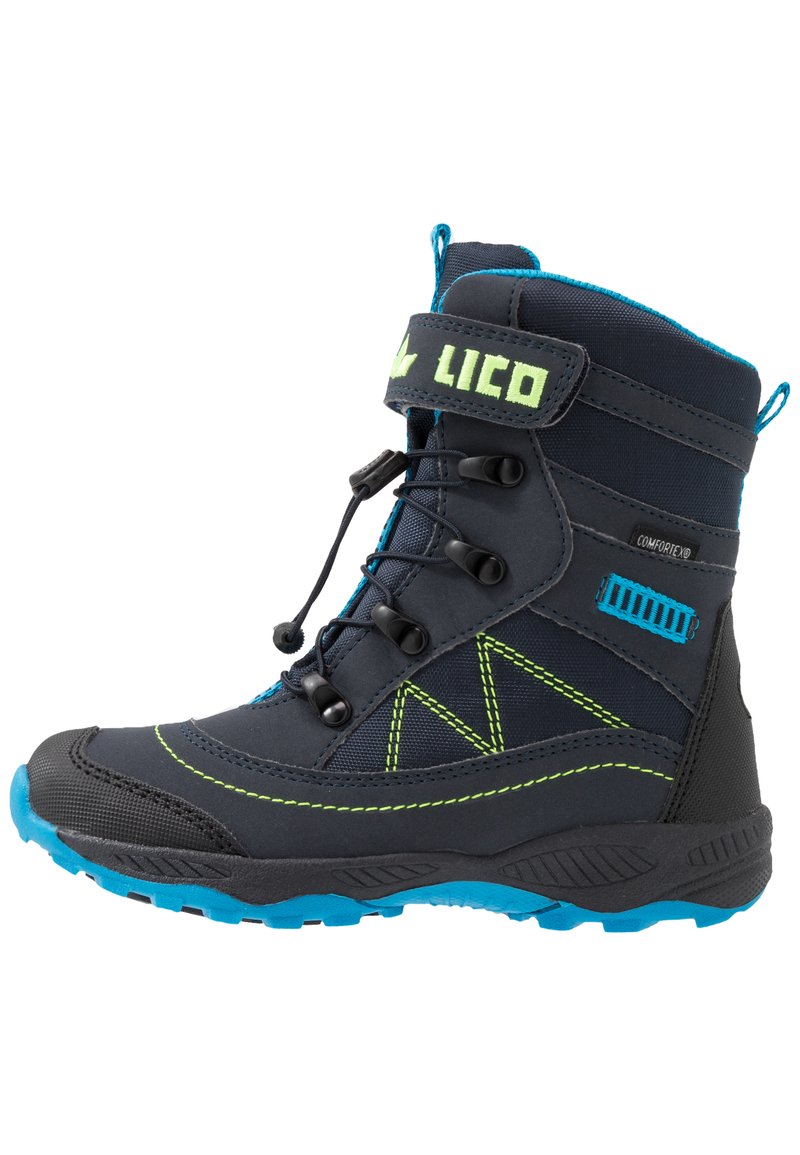 LICO SUNDSVALL VS - Snowboot/Winterstiefel - marine/blau/lemon/dunkelblau