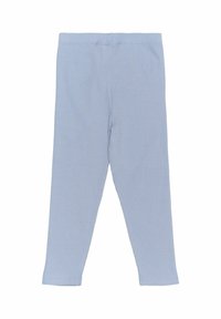 Leggings ribbed di colore azzurro chiaro con un design aderente, dotati di una vita elastica e senza cuciture visibili o decorazioni.