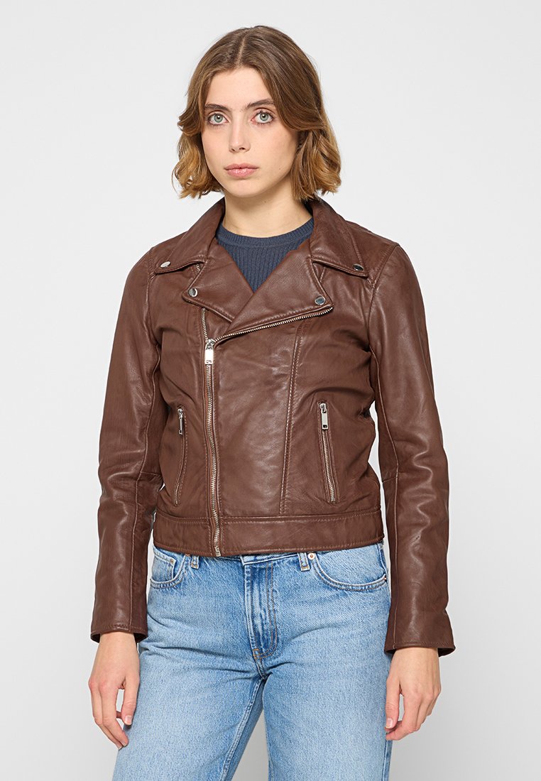 Le Temps Des Cerises Leren jas cognac Le Temps Des Cerises Leren jas cognac