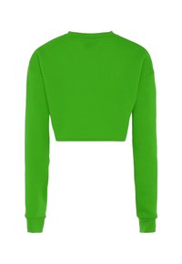 Zkrácená mikina s dlouhým rukávem v jasně zelené barvě. Vyrobena z měkkého materiálu, má kulatý výstřih a žebrované manžety. Minimalistický design.