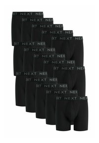 Schwarze Boxer-Shorts aus Baumwollmischung mit einem weichen elastischen Bund, der mit wiederholtem "NEXT"-Logo in Grau versehen ist. Set aus zehn Stück.