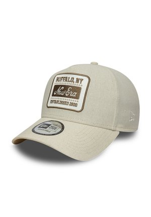 Beige adjustable baseball cap with a patch reading "BUFFALO, NY New Era Established 1920" on the front.