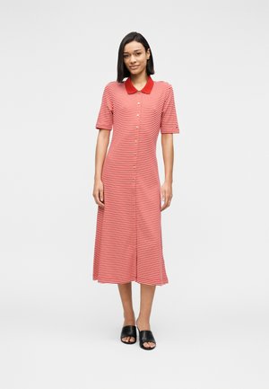 MIDI DRESS - Vestido camisero - red