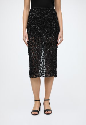 Bardot, SIENNA SHEER SEQUIN MIDI SKIRT - Пола тип молив - black