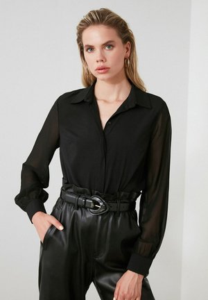 Button-down blouse - black