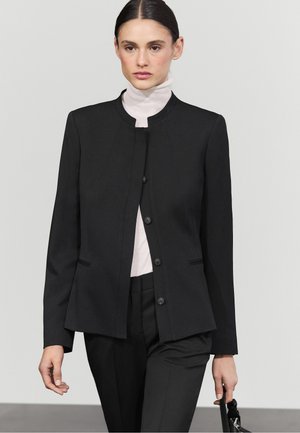 Massimo Dutti, ROUND NECK DARTED BLAZER - Blazer - black