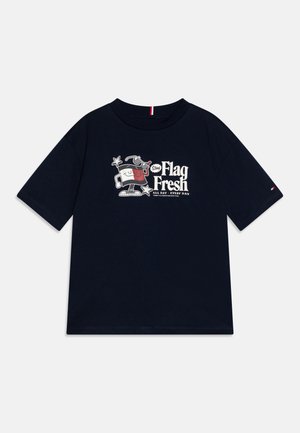 FLAG FUN TEE UNISEX - T-shirt imprimé - dark night navy