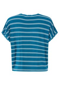 Turkio dryžuota marškinė su trumpomis rankovėmis. Yra horizontalių baltų dryžių ir laisvas, trumpesnis kirpimas. Minkšta medžiaga su glotnia tekstūra.