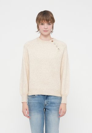 ONLY ONLEMMA BUTTON O NECK - Pulover - pumice stone