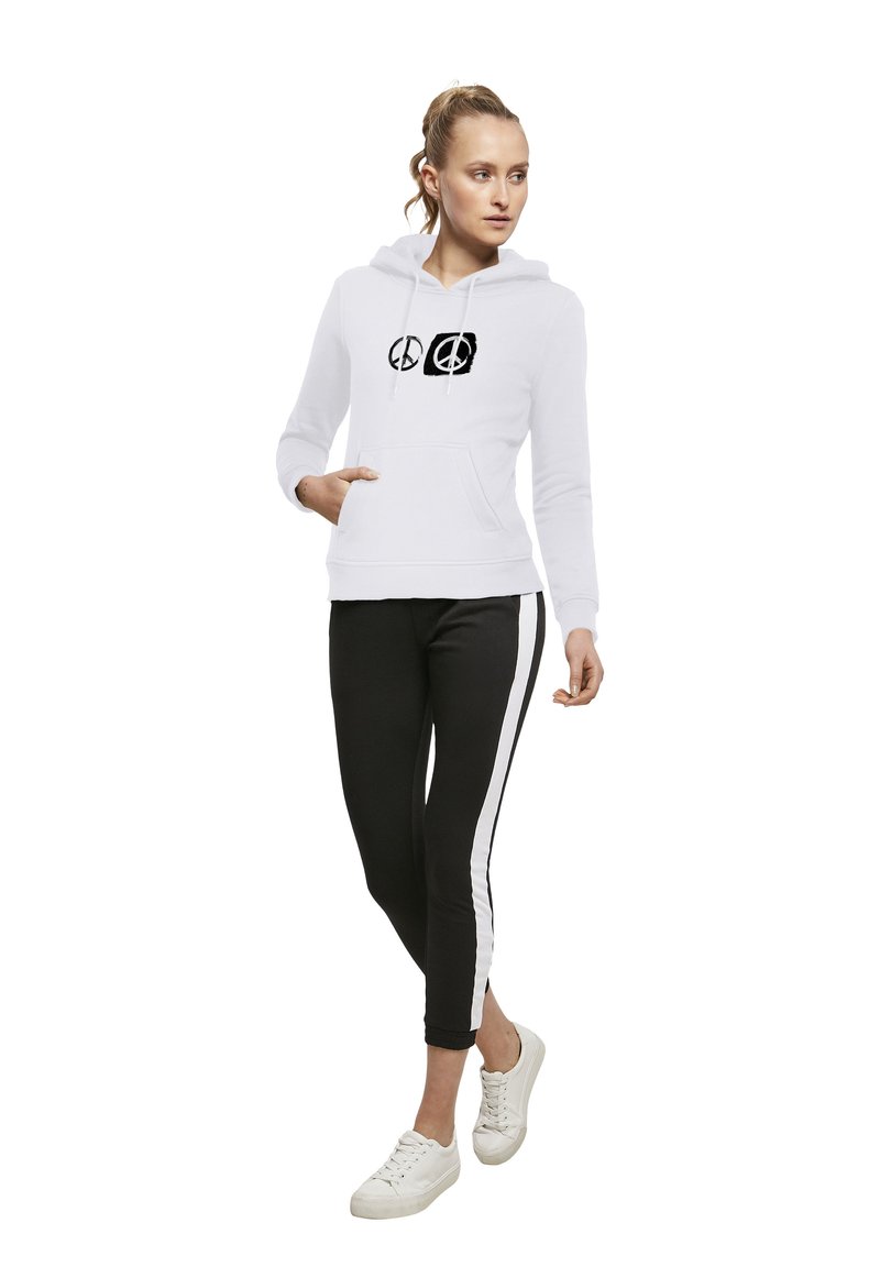 Merchcode DOUBLE PEACE - Sweat à capuche - white