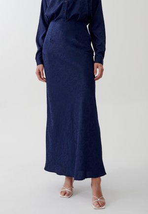 HOLLY - Maxi sukně - navy jacquard