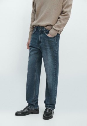 Jeans Straight Leg - mottled dark blue