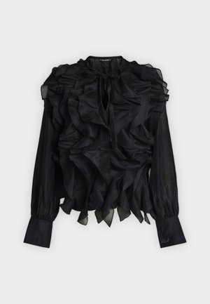 KARL LAGERFELD, RUFFLE BLOUSE - Blouse - black