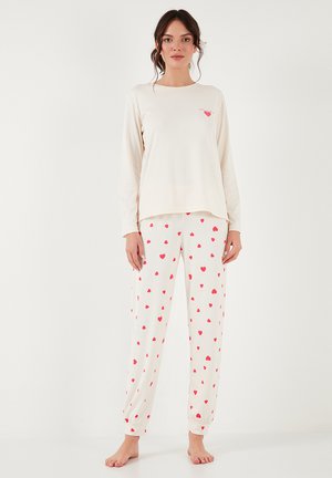LELA SET REGULAR FIT - Komplet pidžame - ecru
