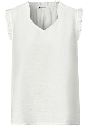 Street One, BLUSENTOP MIT V-NECK UND RÜSCHEN - Camicetta - off white