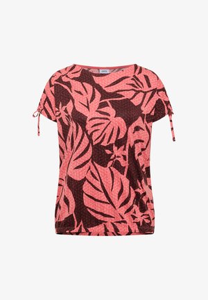 Cecil, T-SHIRT WITH RUCHING AND PRINT, czerwony