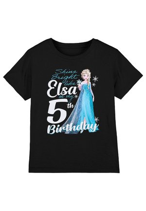 Disney FROZEN BRIGHT LIKE ELSA 5TH BIRTHDAY - Print T-shirt - black
