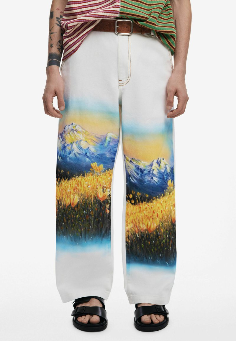 Desigual LANDSCAPE - Nohavice - white