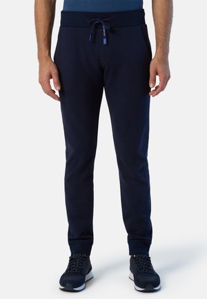 MIT LOGO-AUFNÄHER - Tracksuit bottoms - blau