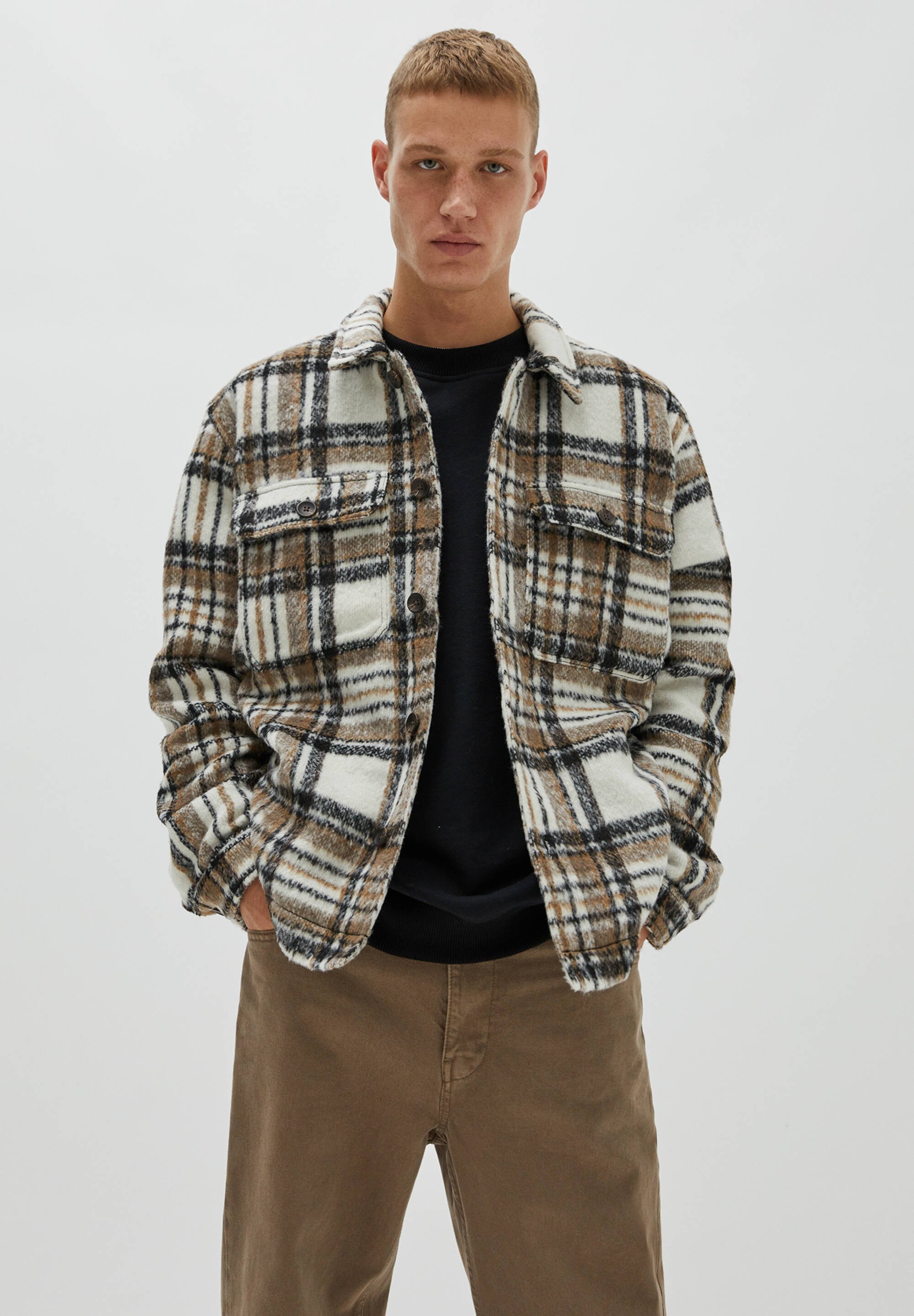 beige check jacket
