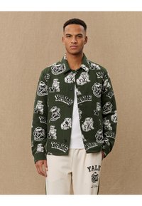 Les Deux - YALE LOGO OVERSHIRT UNISEX - Button-down blouse - duffel bag green/ivory Thumbnail Image 1