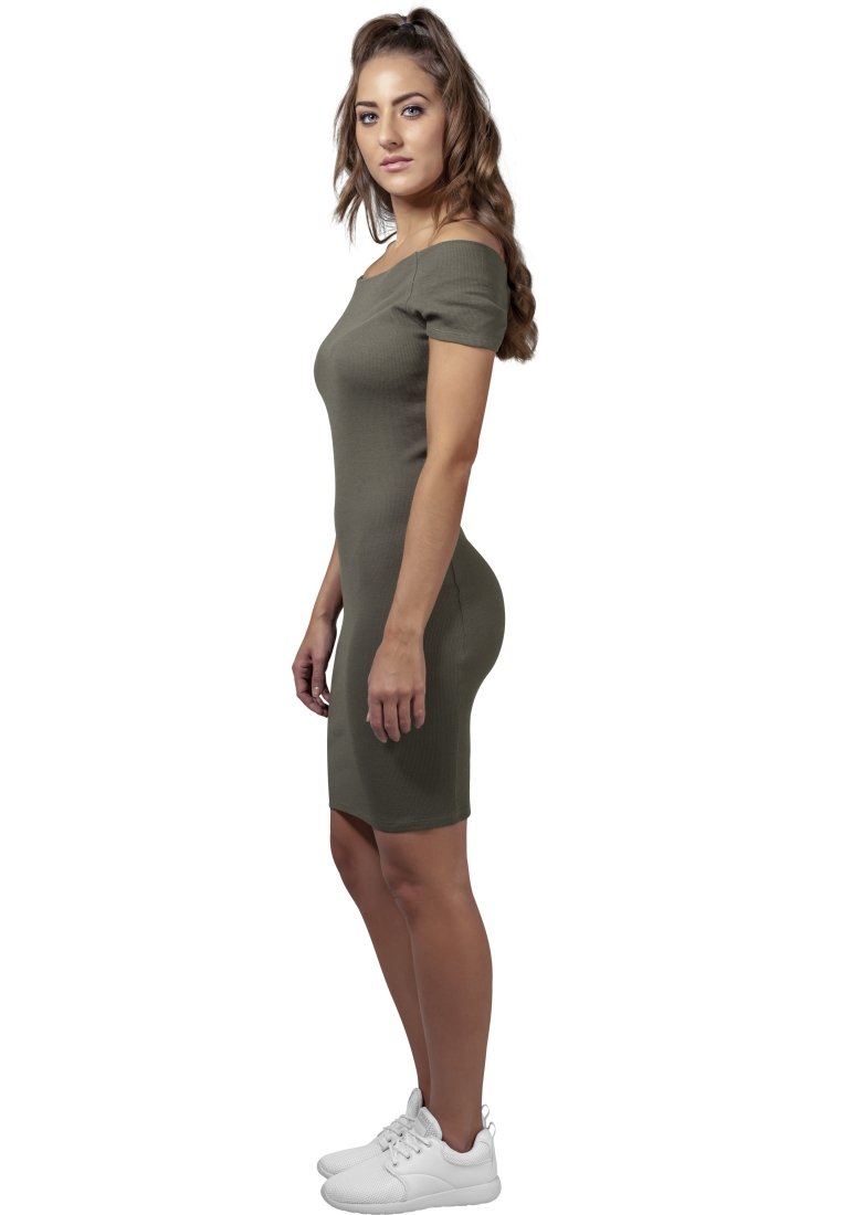 Urban Classics OFF SHOULDER - Shift-haljina - olive