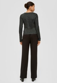 QS GLITZER-MIT RAFFUNGEN - Longsleeve - schwarz