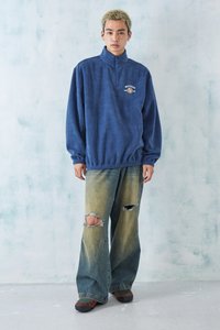 BDG Urban Outfitters EMBROIDERED - Fleece jumper - blue