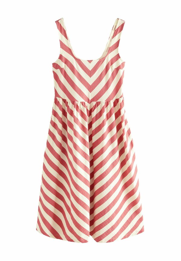 REGULAR FIT - MIDI SUMMER - Jerseykleid - coral ecru