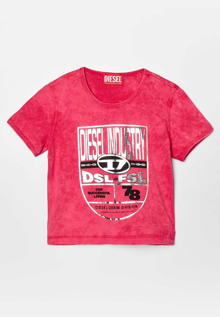 Diesel T-shirt print rood Diesel T-shirt print rood