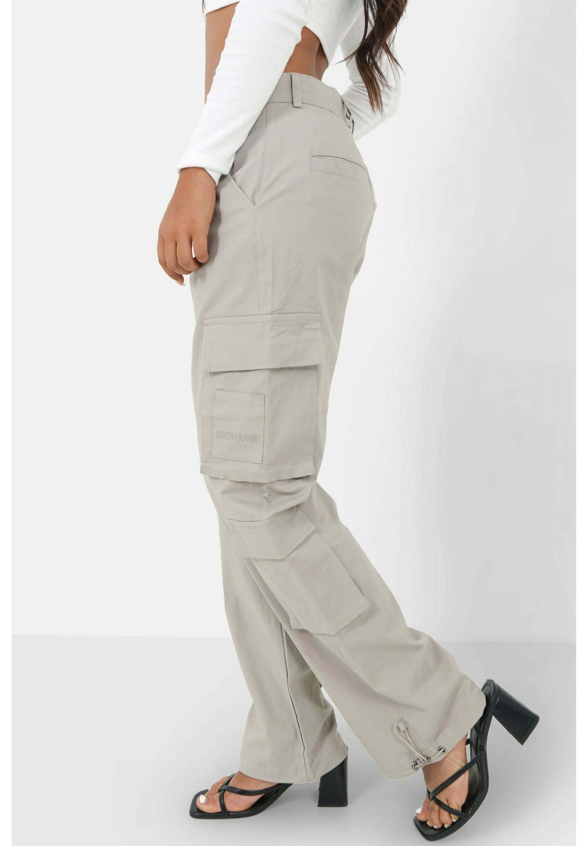 Sixth June REVERSE - Cargo trousers - light grey - Zalando