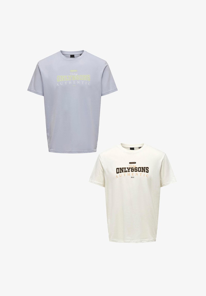 Only & Sons T-Shirt print - weiß hellblau