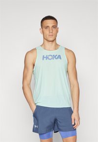 HOKA AIROLITE RUN TANK - Topper - light blue/orange