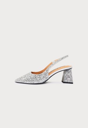 Bianco, BIAMARALYN SLINGBACK GLITTER - Класически обувки с висок ток - silver glitter