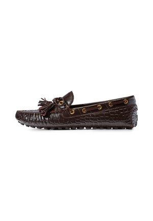 GISSELLA DRIVERS - Boat shoes - ch dk chocolate croc prt ltr