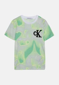 Calvin Klein Jeans EXCLUSIVE TIE DYE TOWELING UNISEX - Camiseta estampada - liquid yellow