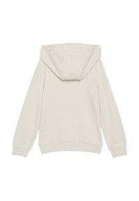 Hoodie in lichtbeige. Zachte katoenmix, geribde manchetten en zoom, kangoeroezak. Eenvoudig ontwerp met een ontspannen pasvorm.