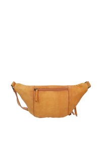 Rudos odos fanny pack'as su kreiva forma, turintis priekinį užtrauktuką ir šonines juostas. Lygus paviršius su minimaliais siuvimo akcentais.