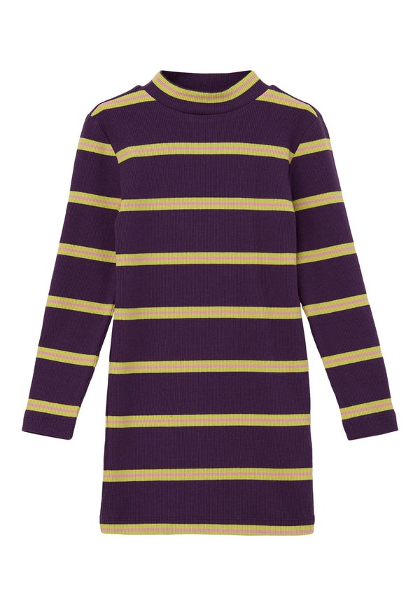 MIT STREIFEN - Strickkleid - flieder